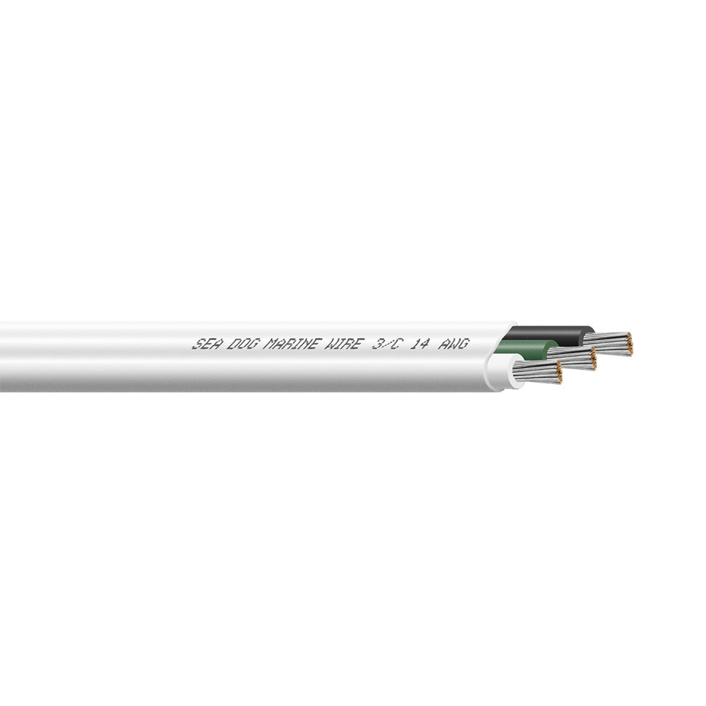 Sea-Dog 14/3 AWG Flat Triplex Wire - White/Green/Black - 250'