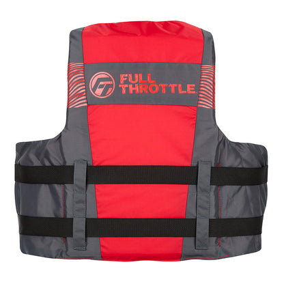 Full Throttle Adult Nylon Life Jacket - 4X/7X - Black/Red