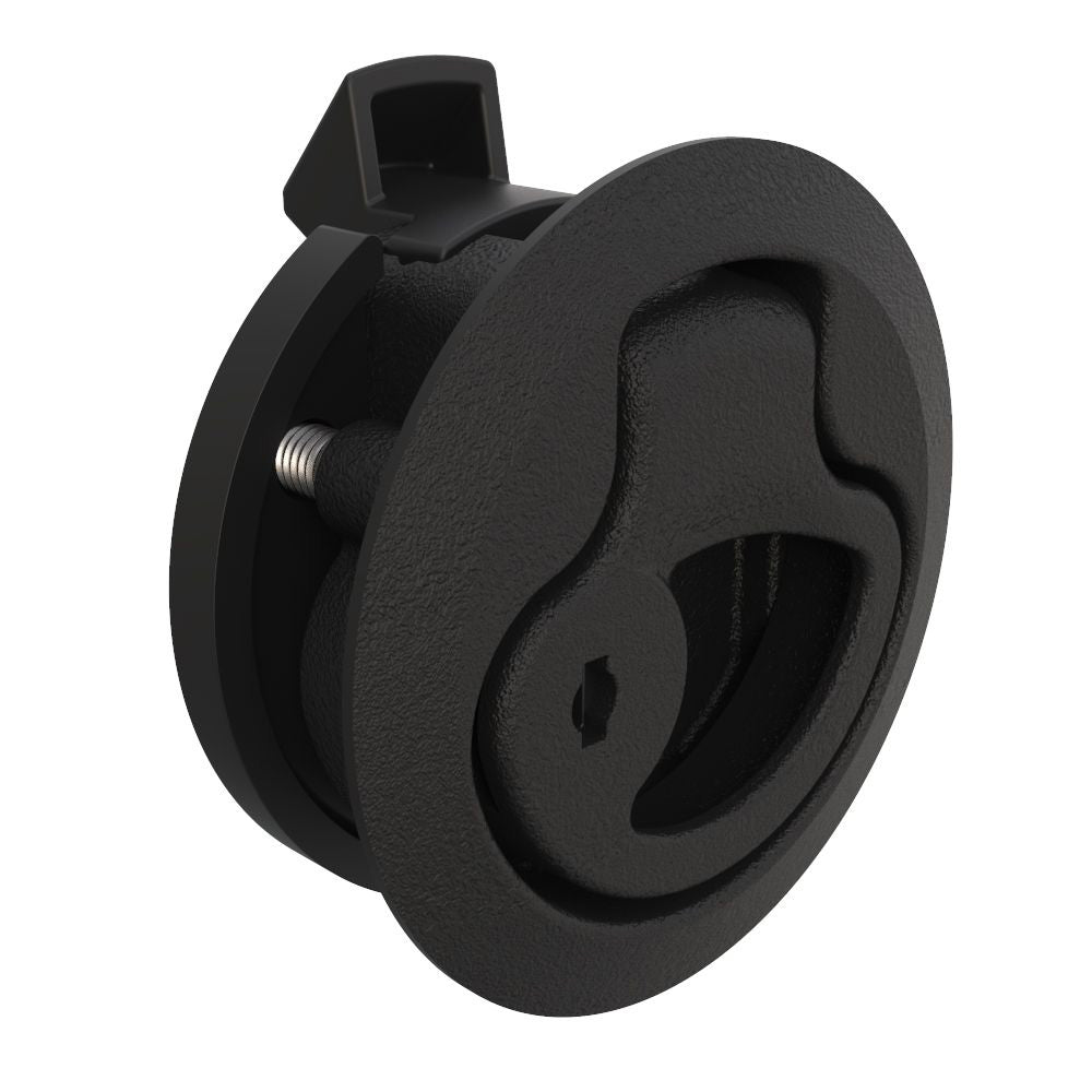 Southco Push-to-Close Latch, Medium Size, Key Locking, 17 - 22mm Grip, Plastic, Natural - Black