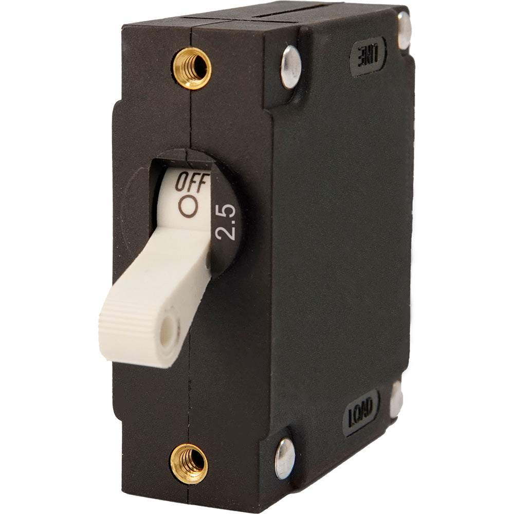 Egis A Series White Toggle Panel Mount Circuit Breaker - Single Pole 2.5A