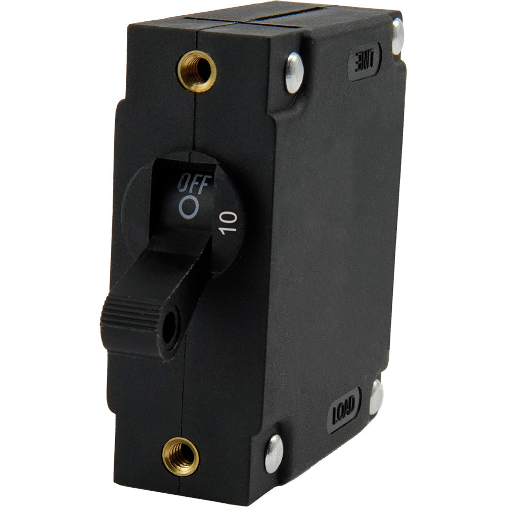 Egis A Series Black Toggle Panel Mount Circuit Breaker - Single Pole 10A