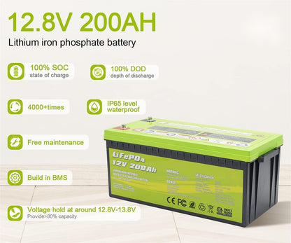 Acopower 12V 200Ah LiFePO4 Deep Cycle Lithium Battery