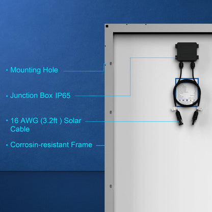 ACOPower 100-Watt Polycrystalline Solar Panel, 12V