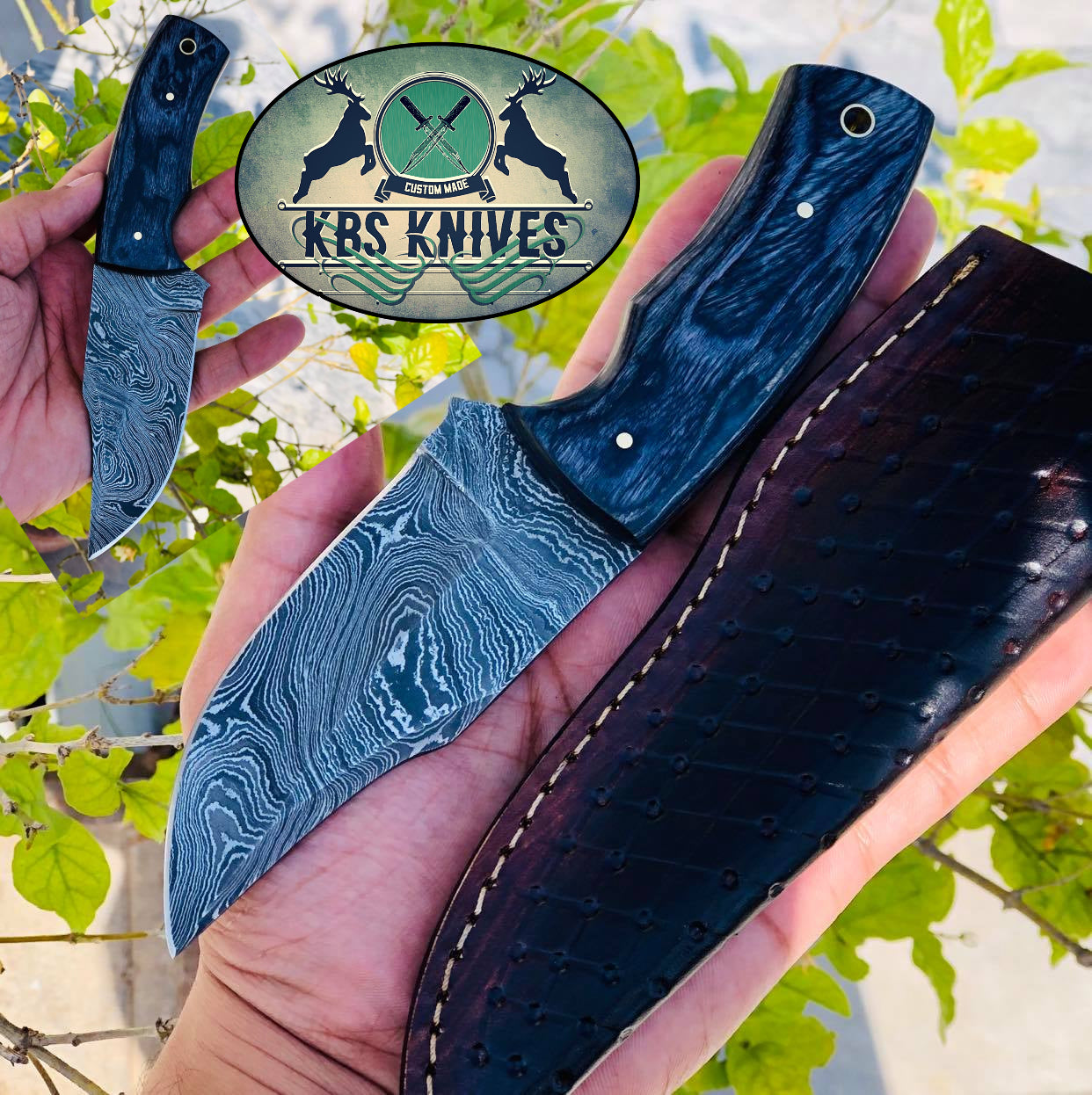 DAMASCUS FULL TANG HUNTER KNIFE