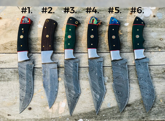 Custom Handmade Damascus Steel Hunting Knives