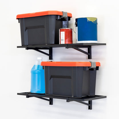 1' x 2' Bristol Garage Wall Mount Shelves | 2 Pack | Black