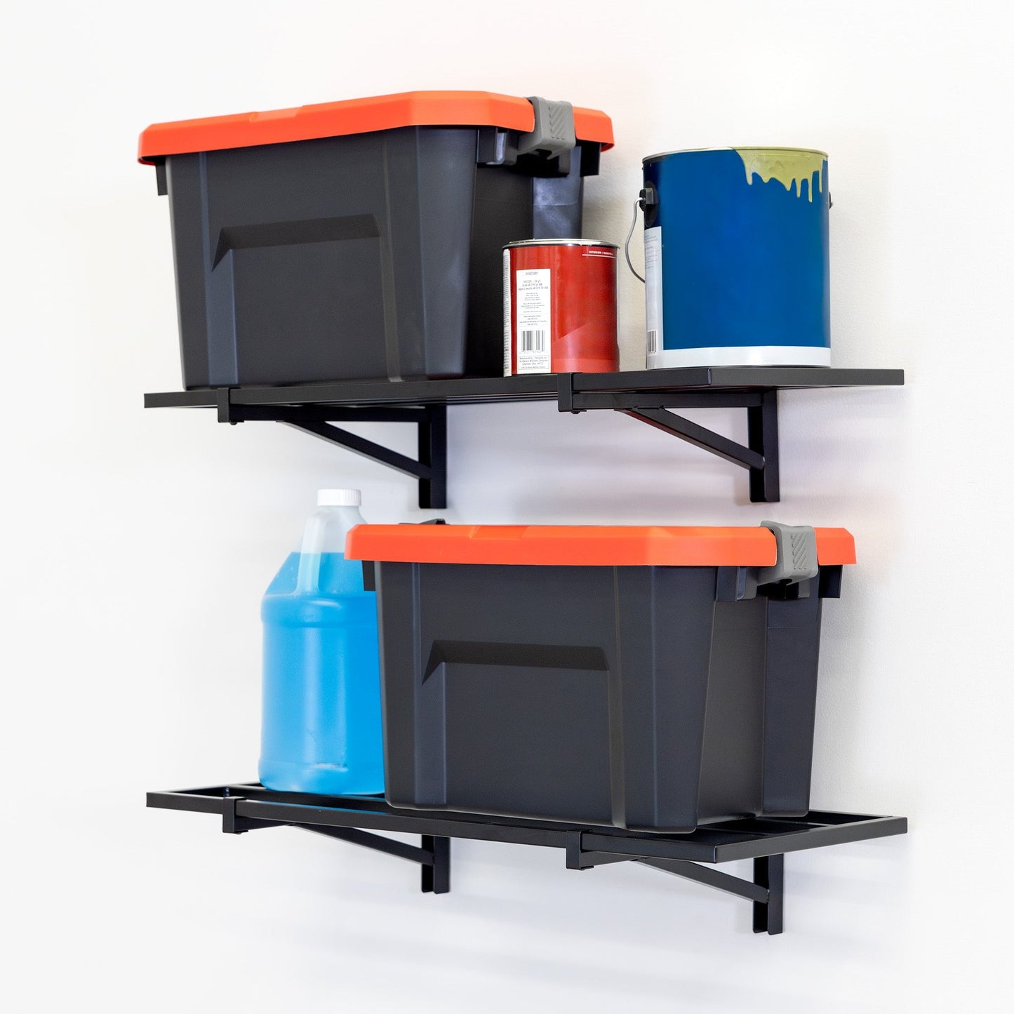 2' x 2' Bristol Garage Wall Mount Shelves | 2 Pack | Black