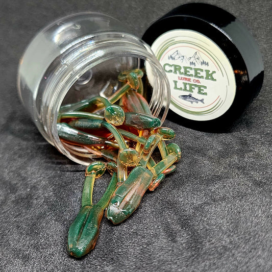 Jar of 1.7" Inch Micro Frog "The Creek Croaker"