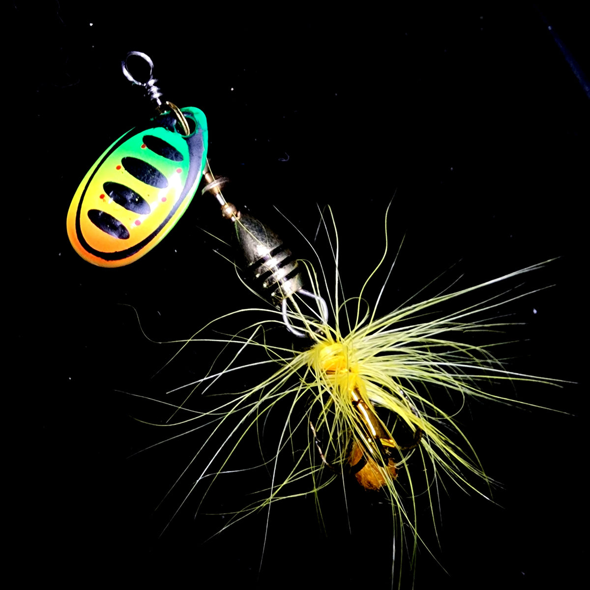 5 Pesciolini Artificiali Rotanti (spinner) Fishgrub, Misura 4, Paletta Nichel, Corpo Giallo, Per Trota E Pesce Persico - Foto 2