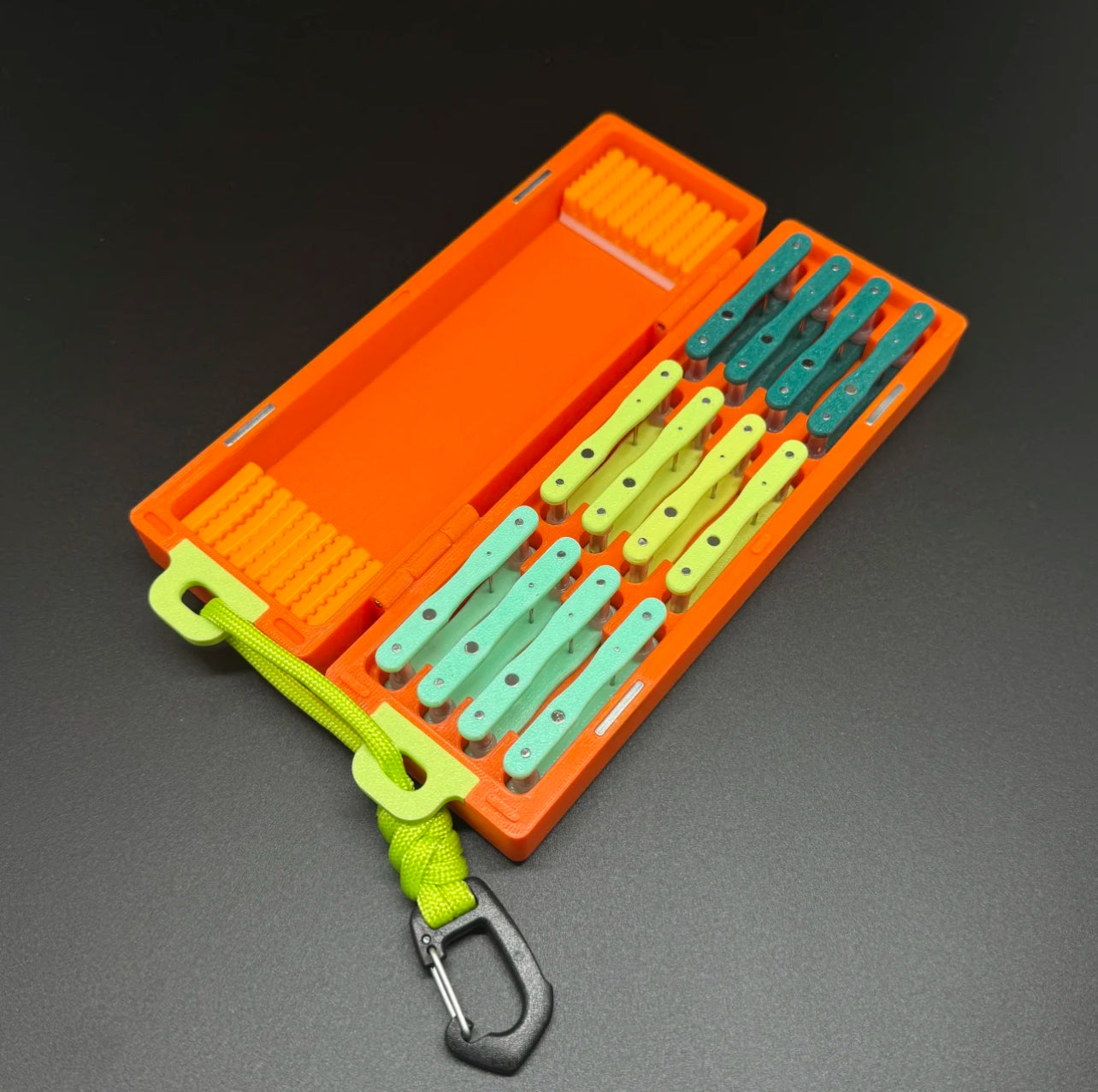 Micro Fishing Rig & Bobber Box – Holds 12 Rigs + Float Storage
