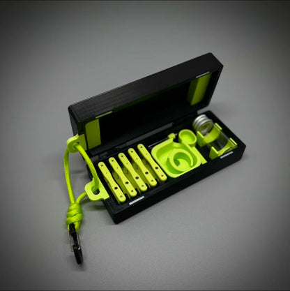 Micro Fishing Accessory Kit – 5 Rigs, Bait Ring, Bottle & Float Holders