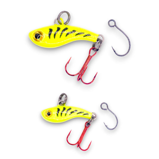 TUNGSTEN T-RIP CHARTREUSE TIGER GLOW MINI VIBE BAIT