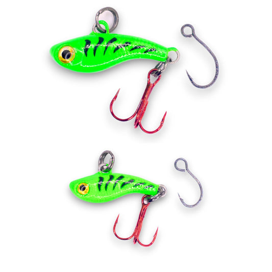 TUNGSTEN T-RIP GREEN TIGER GLOW MINI VIBE BAIT