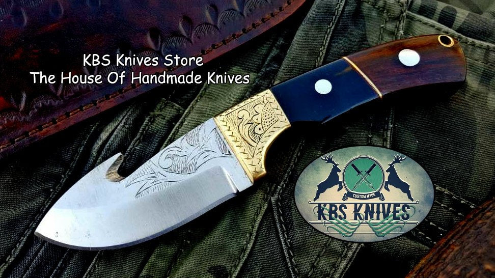 Custom Handmade D2 Tool Steel Guthook Skinner Knife