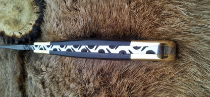 KBS Knives: Custom Handmade Fixed-Blade Hunting Knife | Raindrops Damascus Steel | 10 Inches