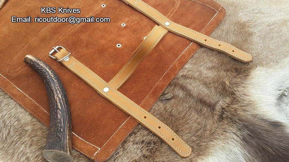 Outdoor Edge Knife Sets – 3-Piece Damascus Steel Hunting Kit with Buffalo Horn Handles