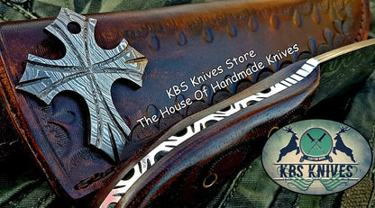 Custom Handmade Damascus Steel Hunting Skinning Knife