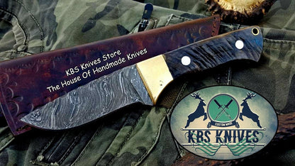 Custom Handmade Twist Damascus Steel Skinner Knife