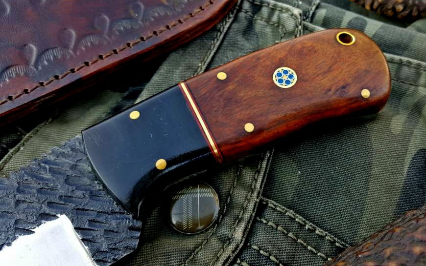 Custom Handmade 1095 Hammered Steel Skinner Knife