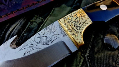Custom Handmade D2 Tool Steel Guthook Skinner Knife