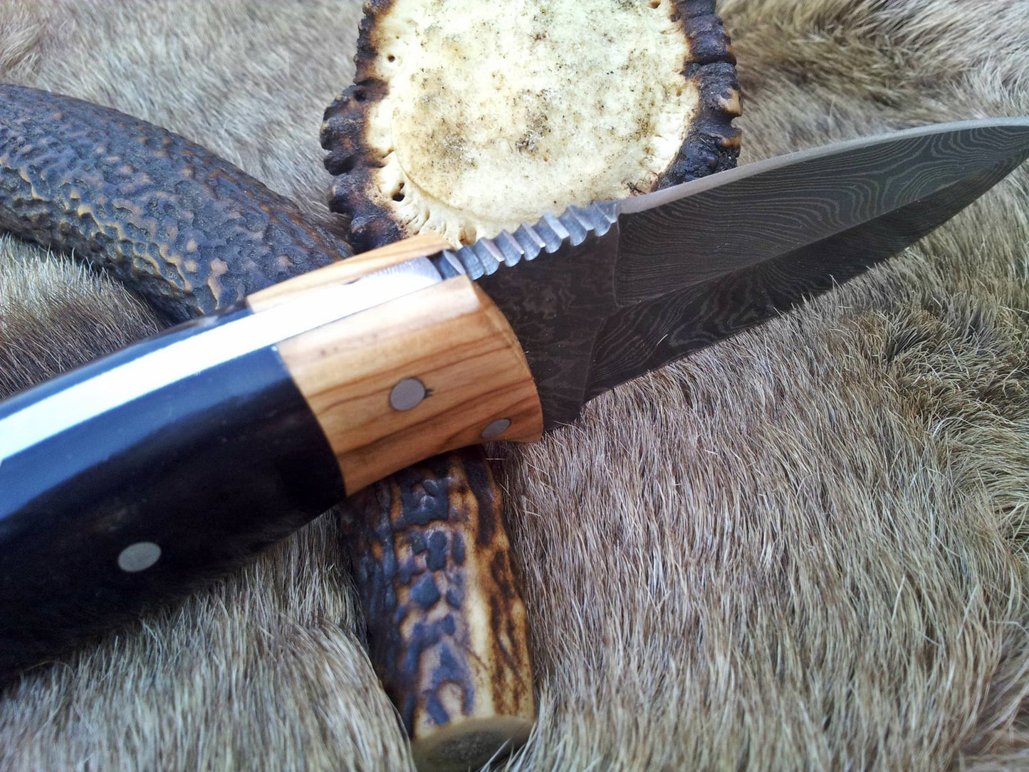 Damascus Double Edge Blade Knife