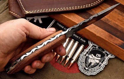 Custom Handmade Damascus Steel Skinning/Camping/Hunting Knife