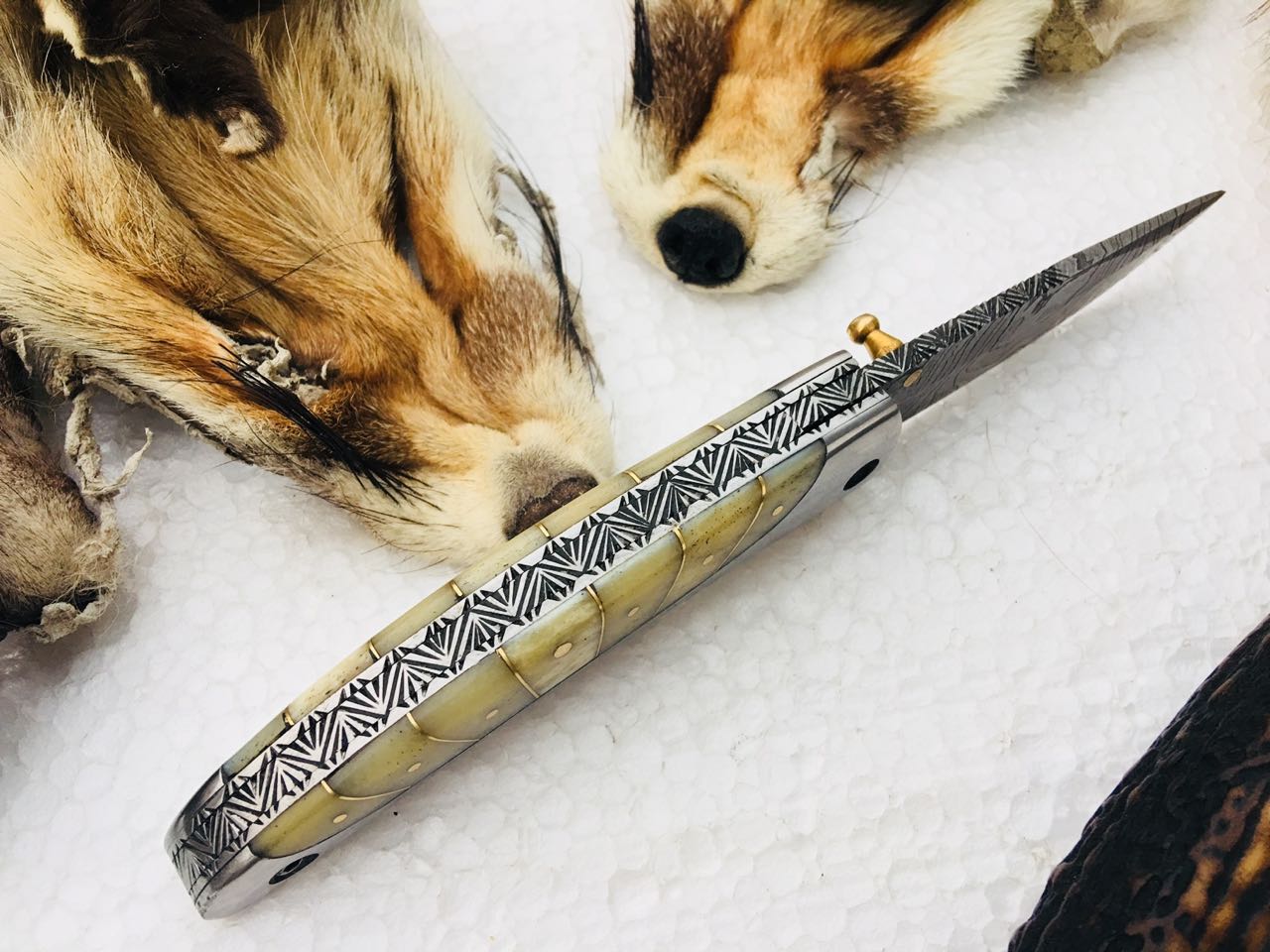 Custom Handmade Damascus Steel Blade Folding Pocket Knife