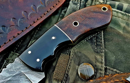 Custom Handmade Damascus Steel Skinner Knife