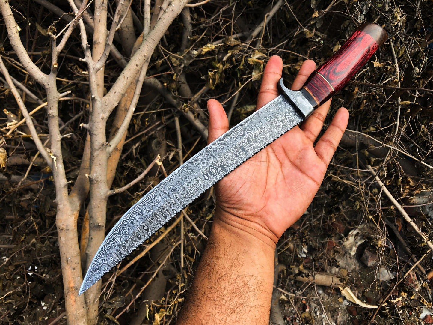 New Custom Handmade Damascus Steel Hunter Knife