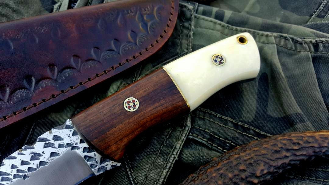 Custom Handmade Hammered 1095 High Carbon Steel Hunting Knife
