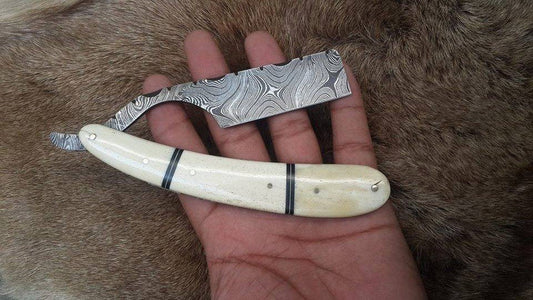 Custom Handmade Damascus Steel EDC Straight Razor