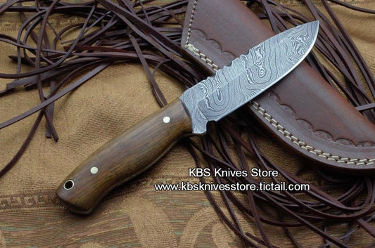Custom Handmade Damascus Steel BushCraft Hunting/Skinning Knife