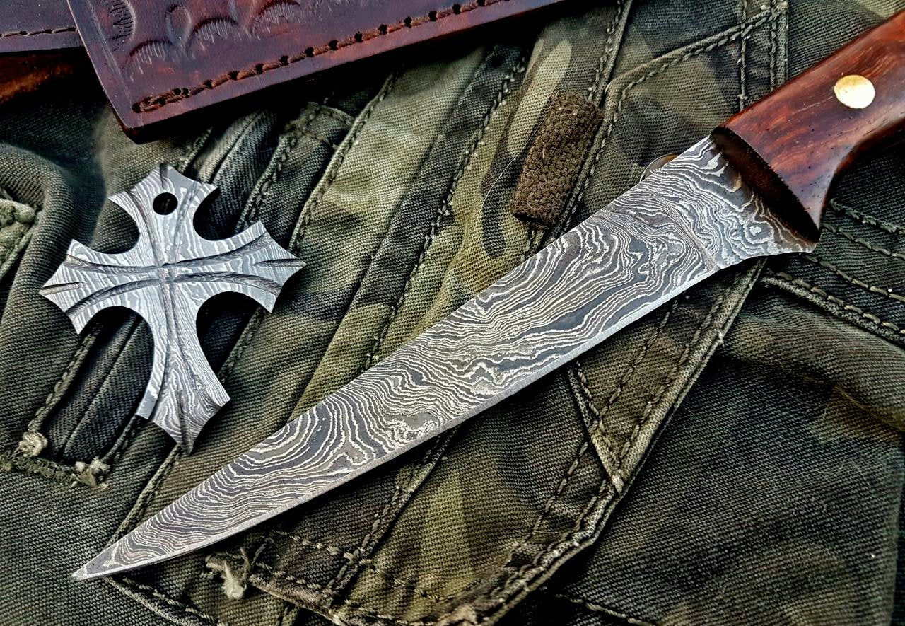 Custom Handmade Damascus Steel Flexible Blade Boning Knife