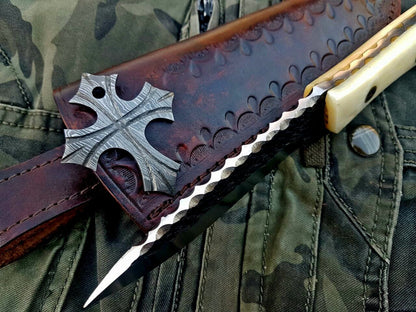 Custom Handmade Hammered 1095 High Carbon Steel Hunting Skinning Knife