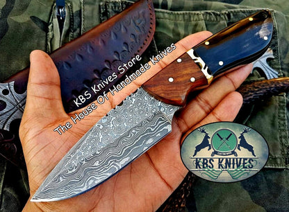 Custom Handmade Damascus Steel Skinning Knife