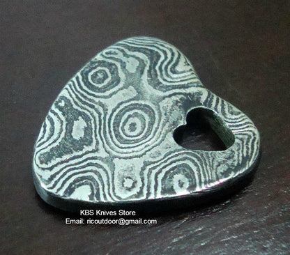 Damascus Heart Pendant