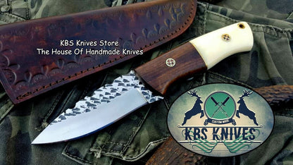 Custom Handmade Hammered 1095 High Carbon Steel Hunting Knife