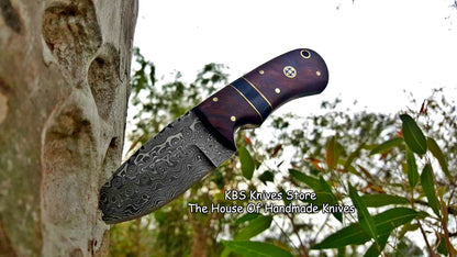 Custom Handmade Damascus Steel Blade EDC Skinner Knife