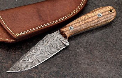 Custom Handmade Damascus Steel Skinning/Camping/Hunting Knife