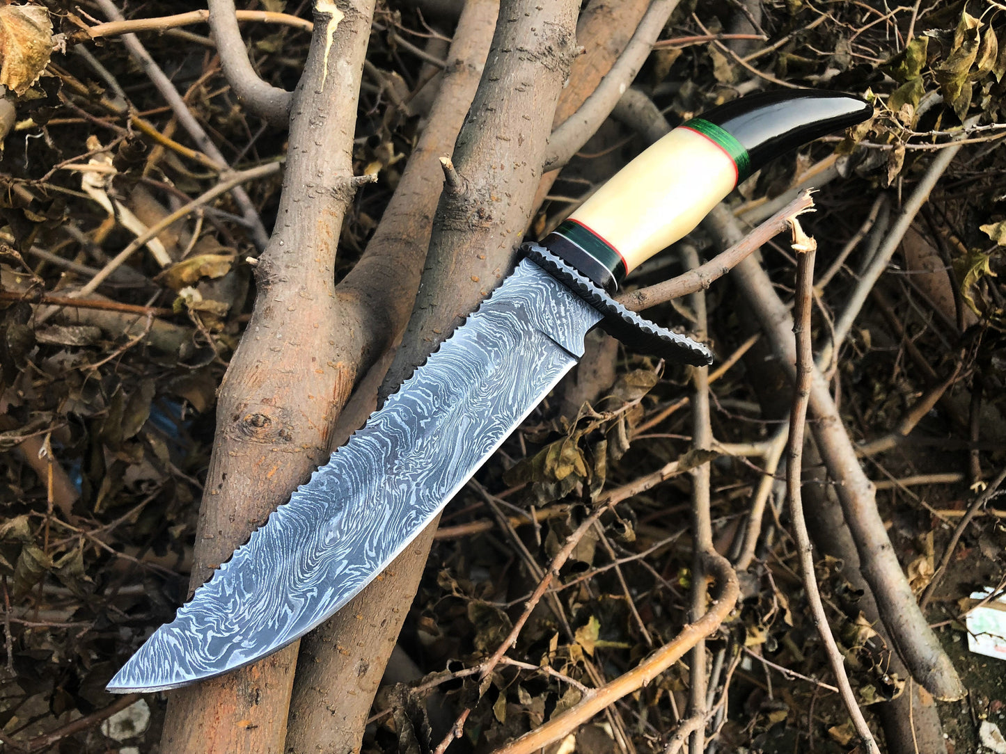 Christmas Sale !!! New Custom Handmade Damascus Steel Hunting Knife