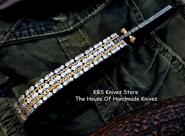 Custom Handmade Damascus Steel Folding Pocket Knife