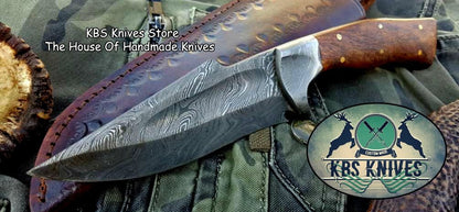 Custom Handmade Damascus Steel Hunting Skinning Camping Knife
