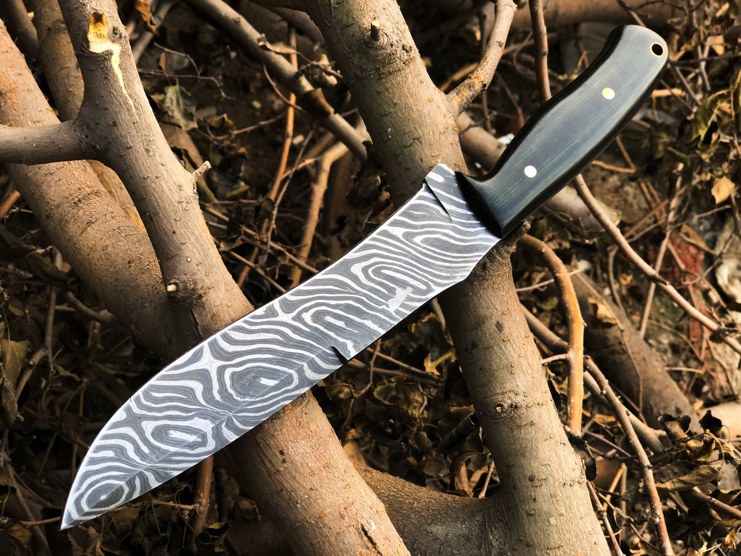 New Custom Handmade Damascus Steel Hunting Knife