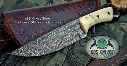 Custom Handmade Damascus Steel Hunting Knife