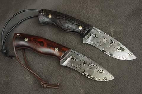 Custom Handmade Damascus Steel Flat Grind Edge Hunting/Skinning Knife
