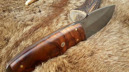 Skinning Blade Custom Handmade Full Tang Damascus Steel with Rosewood Handle, 7.5-inch - The Rosewood Edge
