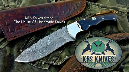 Custom Handmade Twist Damascus Steel Hunting Skinning Knife