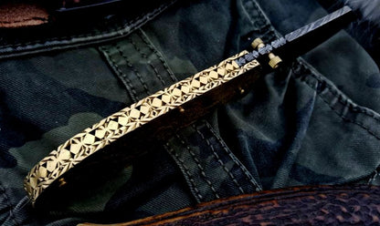 Custom Handmade Damascus Steel Folding Pocket Knife