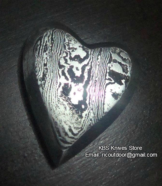 Damascus Heart Pendant