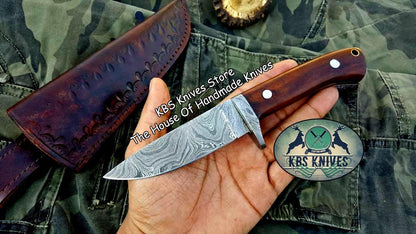 Custom Handmade Damascus Steel Hunting Knife